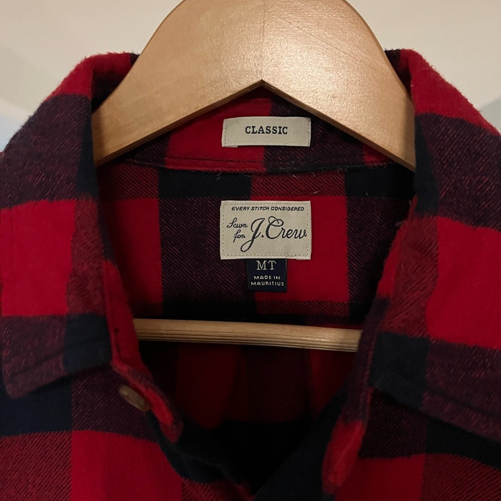 J.Crew Red and Navy Flannel (Medium Tall)